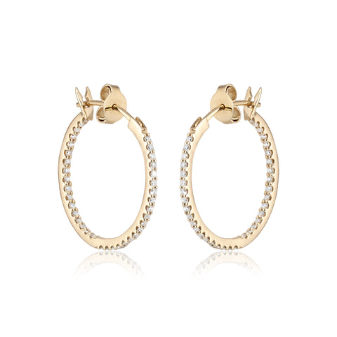 BALANCED, Hoops 22mm Inside-Out 0,60ct, Gold/White