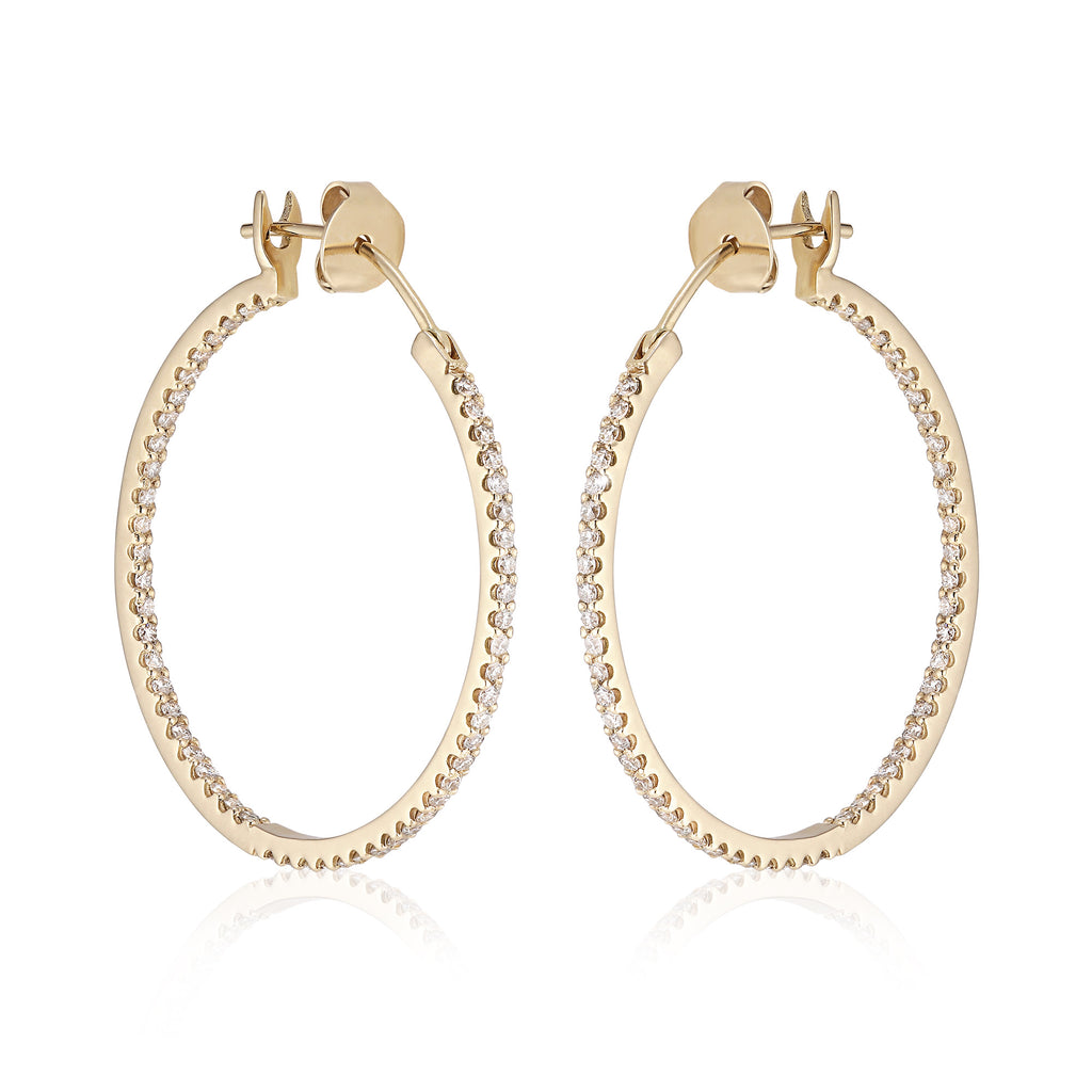 BALANCED, Hoops 30mm Inside-Out 0,85ct, Gold/White