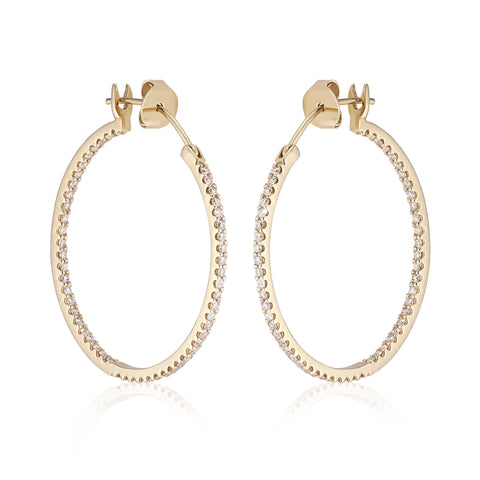 BALANCED, Hoops 30mm Inside-Out 0,85ct, Gold/White