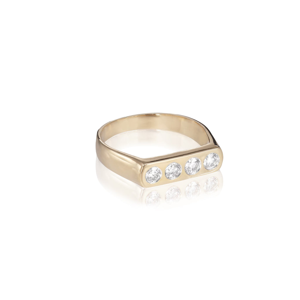 AMSTERDAM, Eyck Signet Ring, Gold/Diamonds