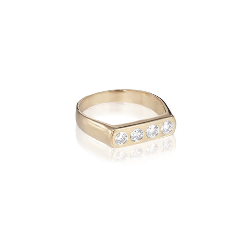 AMSTERDAM, Eyck Signet Ring, Gold/Diamonds