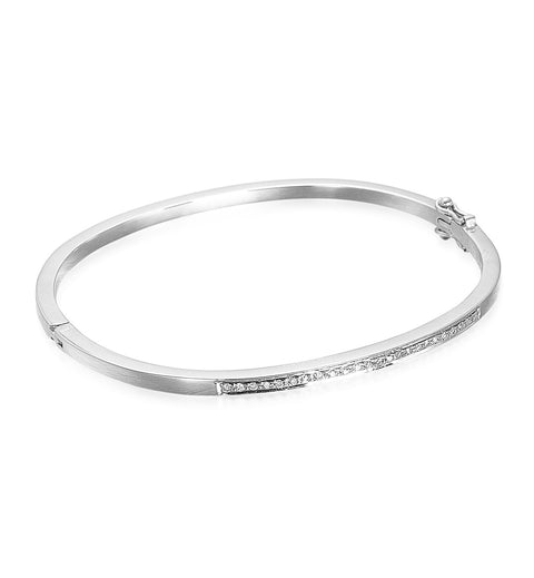 DIAMONDS, 1/4-Line classic Bangle, white/white