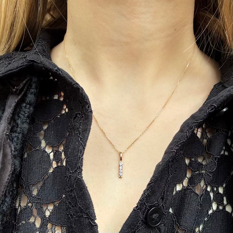 LETTERS, I Diamond Pendant 0,10ct, Gold/Diamonds