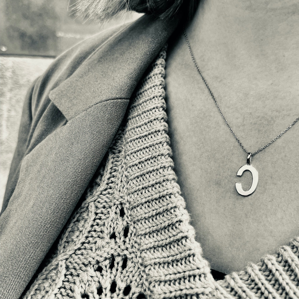 LETTERS, C Mega Pendant, Gold