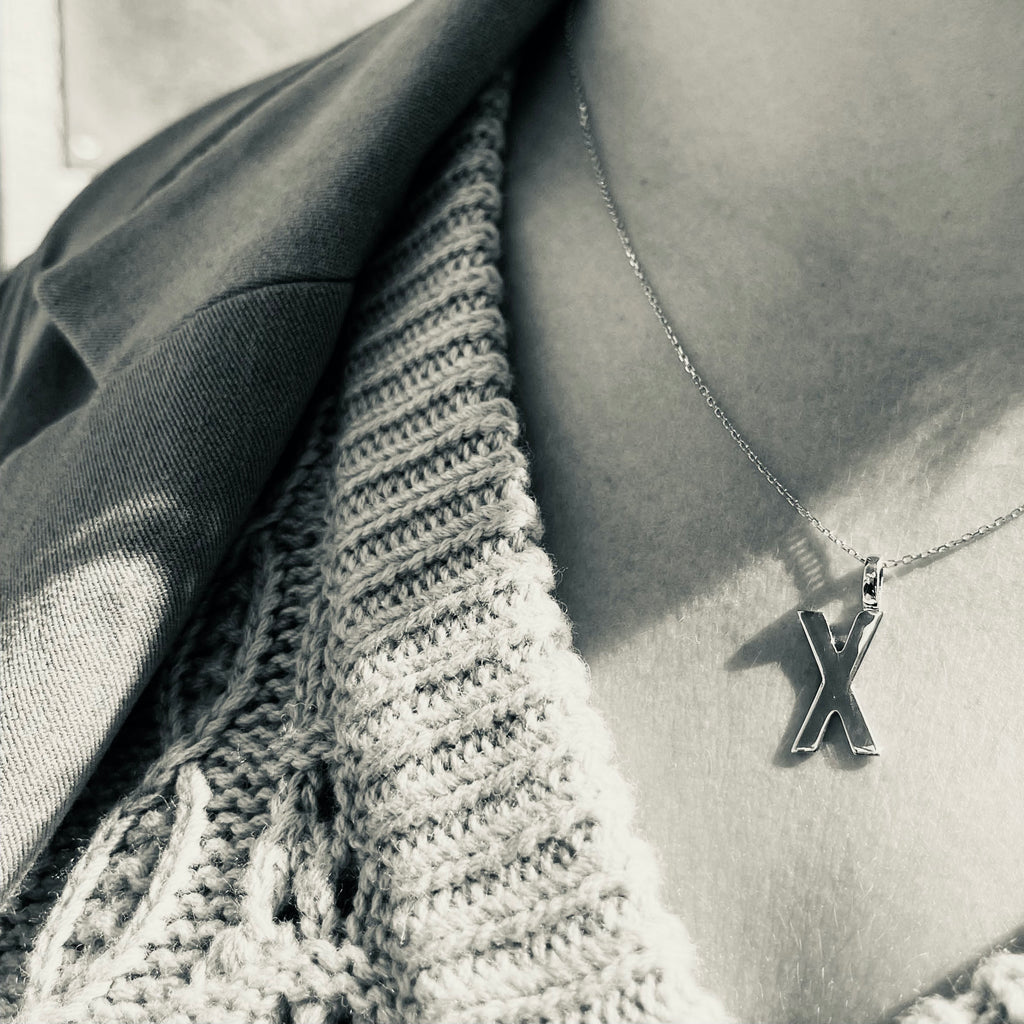 LETTERS, X Mega Pendant, Gold