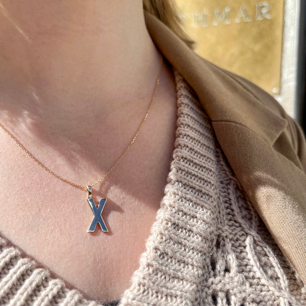 LETTERS, X Mega Pendant, Gold