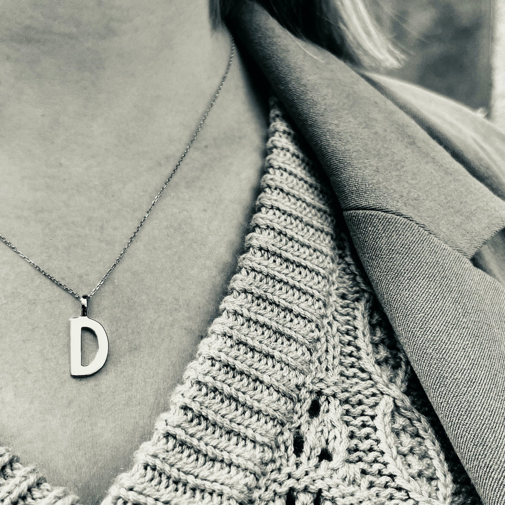 LETTERS, D Mega Pendant, Gold