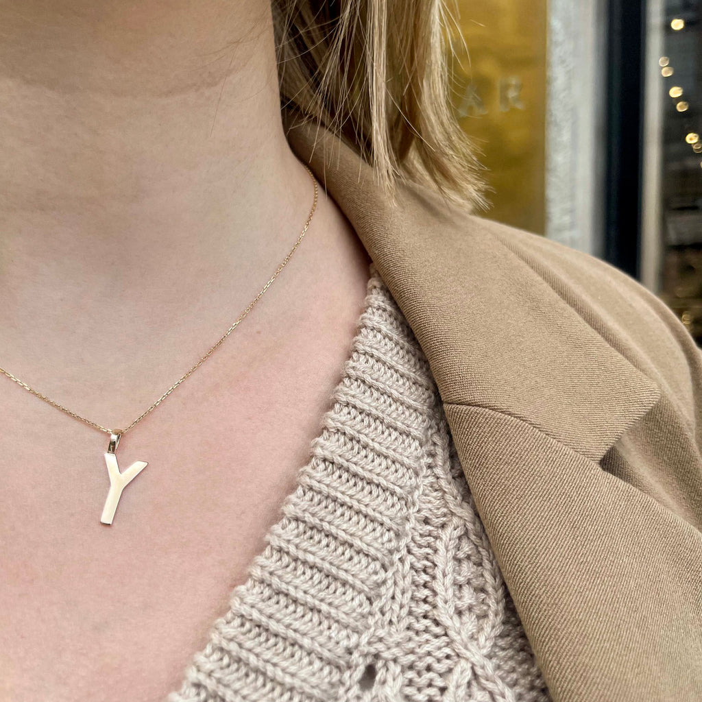 LETTERS, Y Mega Pendant, Gold