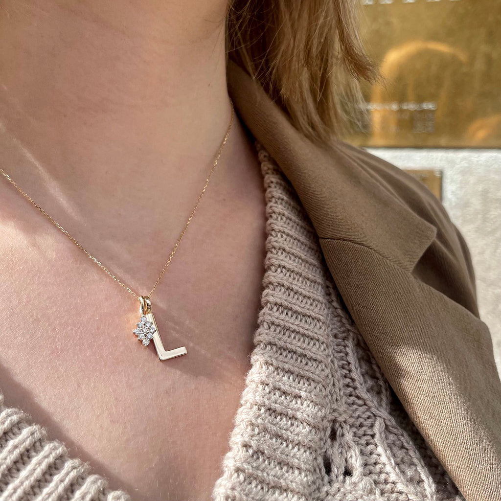 LETTERS, L Mega Pendant, Gold