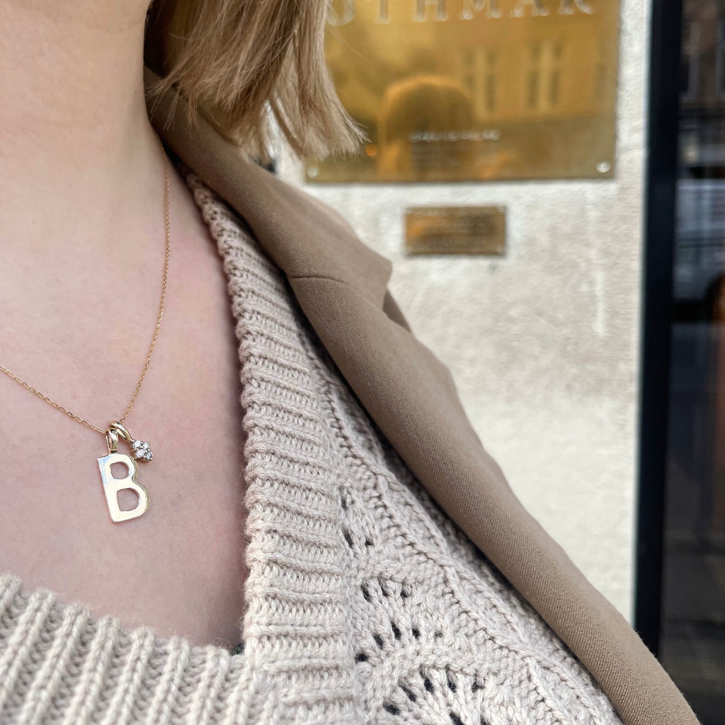 LETTERS, B Mega Pendant, Gold