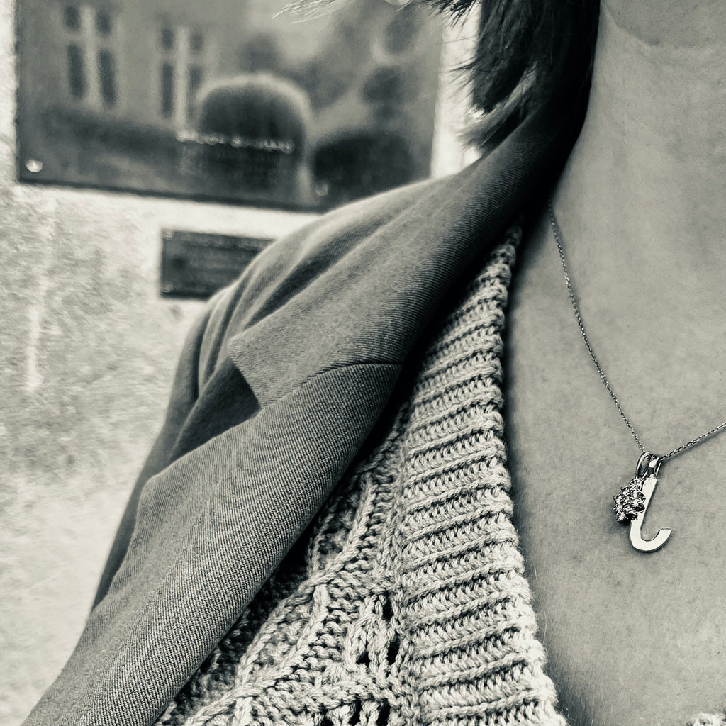LETTERS, J Mega Pendant, Gold