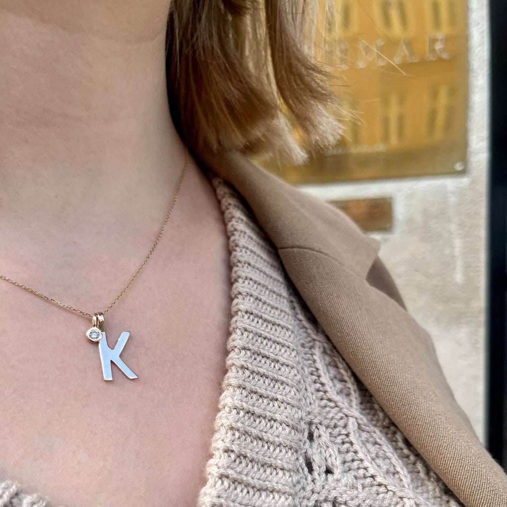 LETTERS, K Mega Pendant, Gold