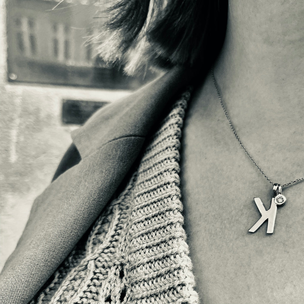 LETTERS, K Mega Pendant, Gold