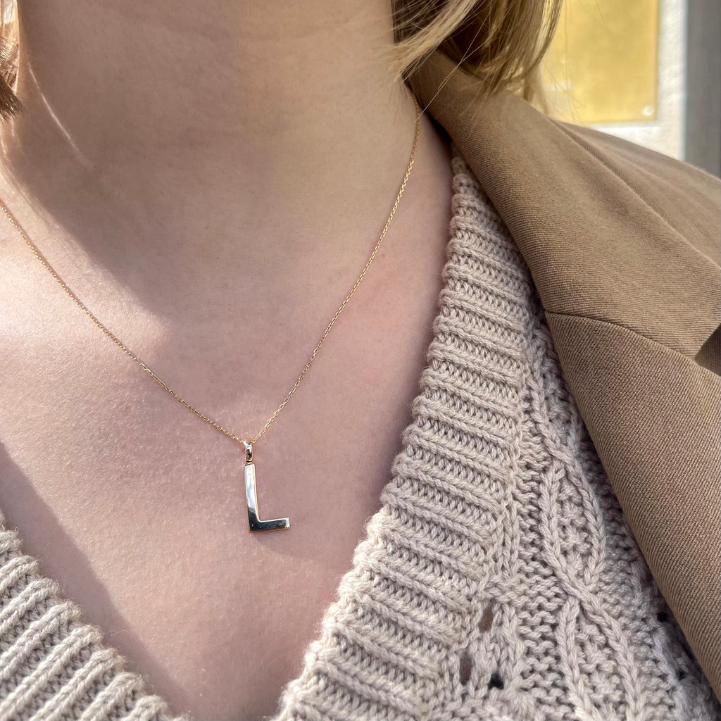 LETTERS, L Mega Pendant, Gold