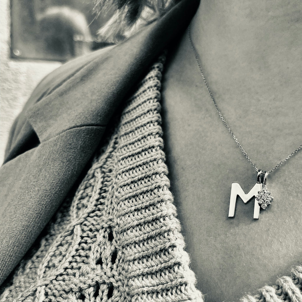 LETTERS, M Mega Pendant, Gold