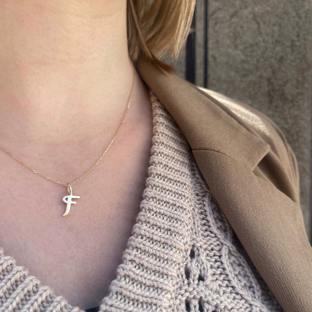 LETTERS, F Pendant, Gold