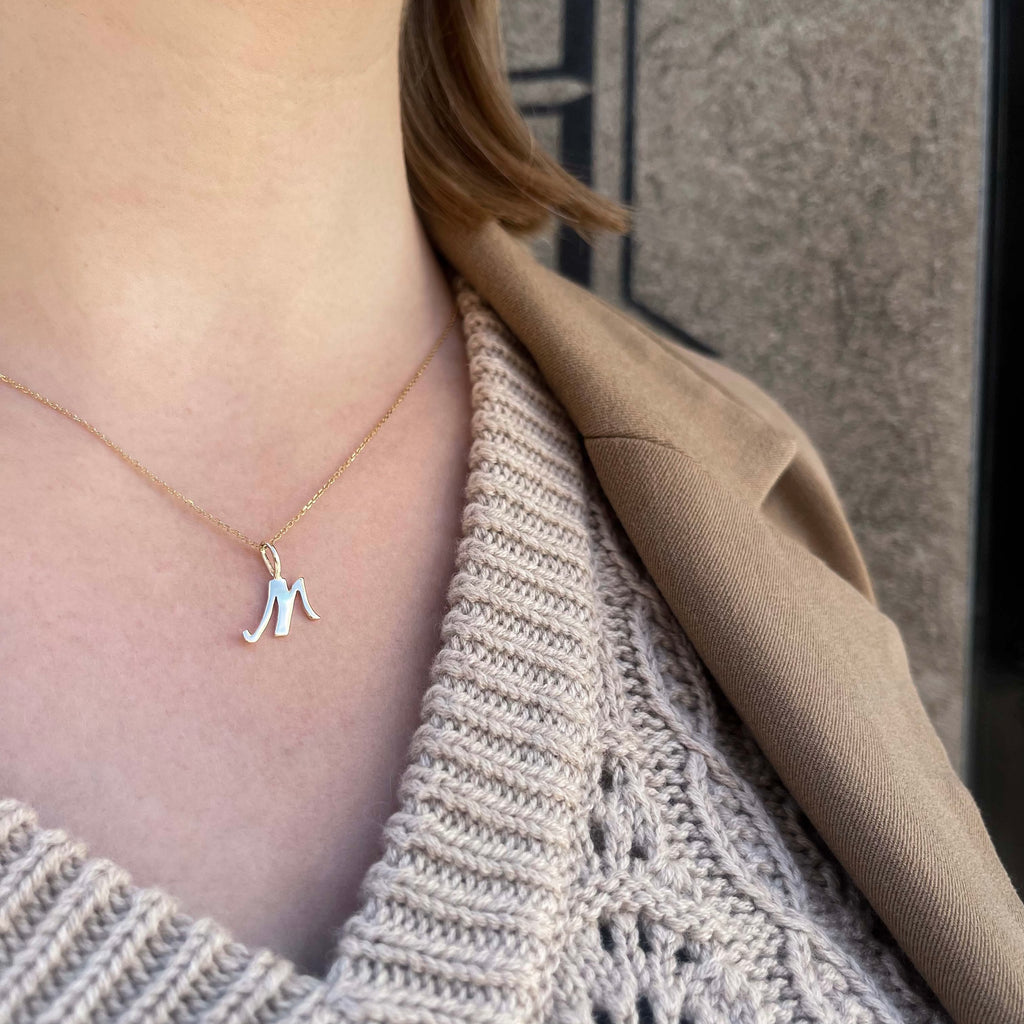 LETTERS, M Pendant, Gold