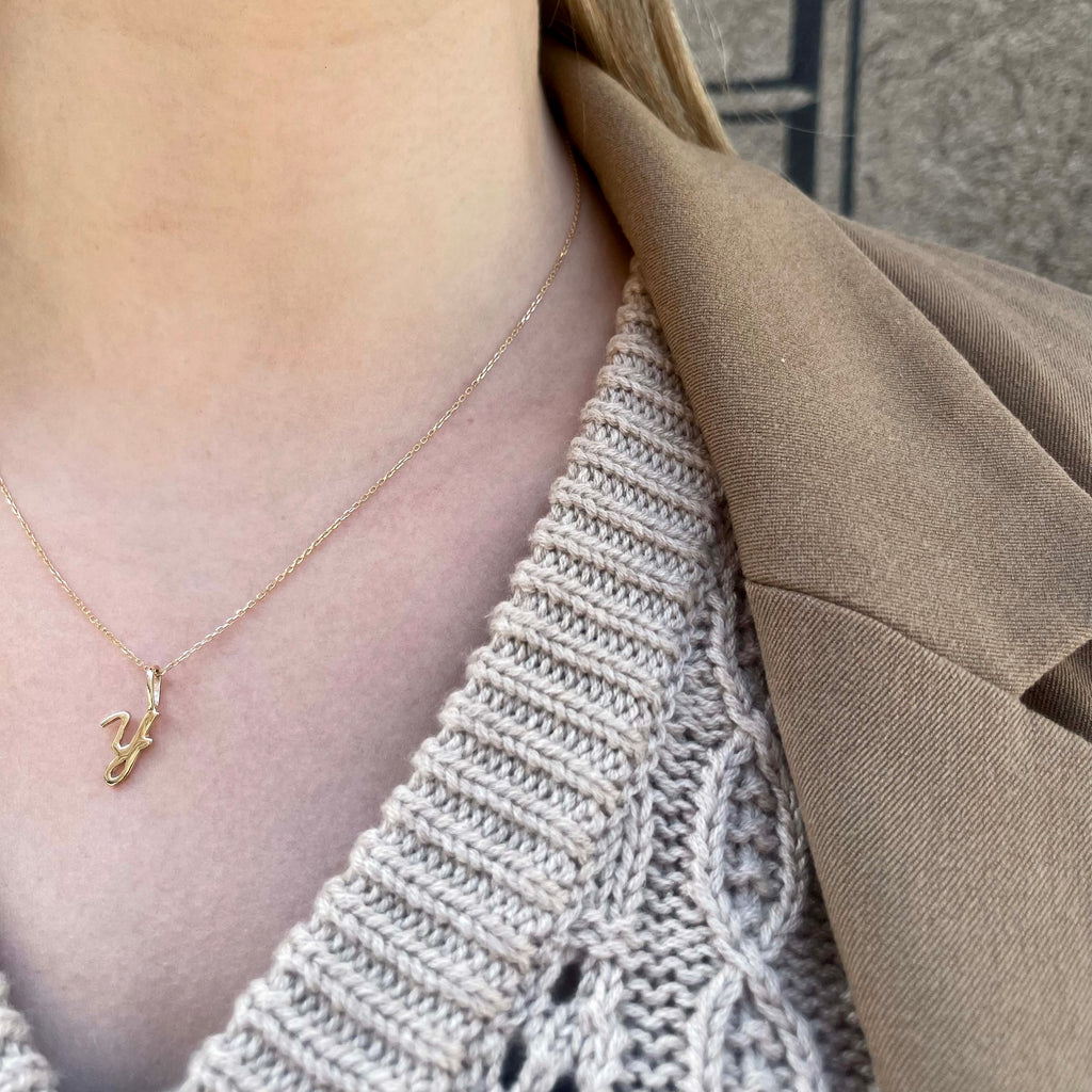 LETTERS, Y Pendant, Gold