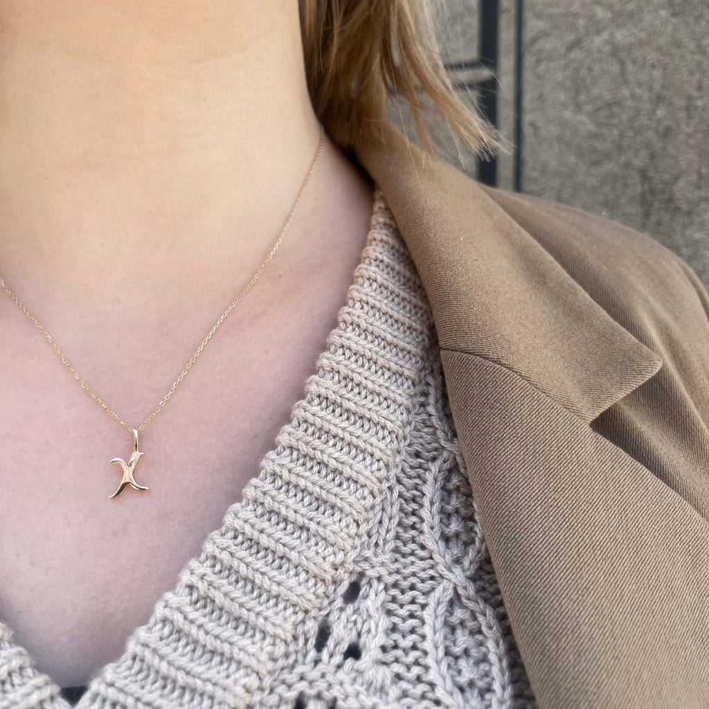 LETTERS, X Pendant, Gold