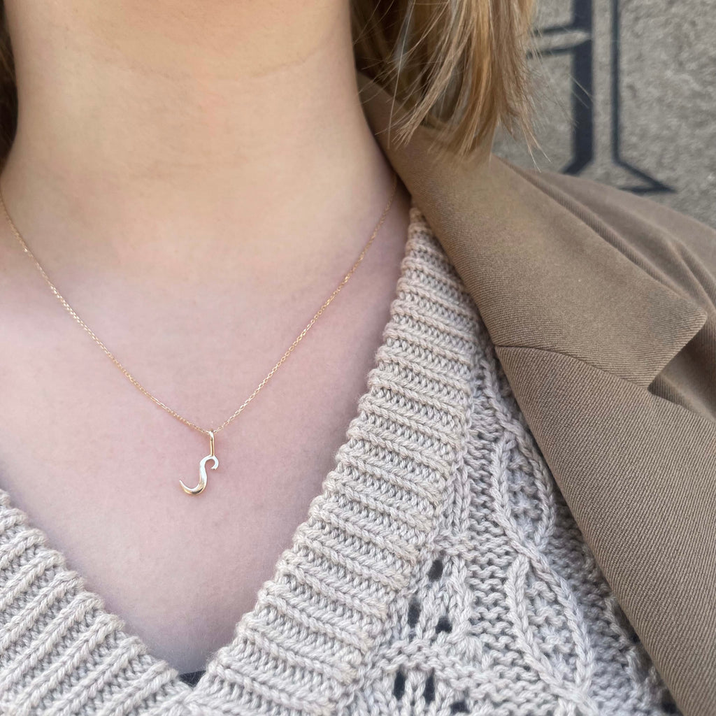 LETTERS, S Pendant, Gold