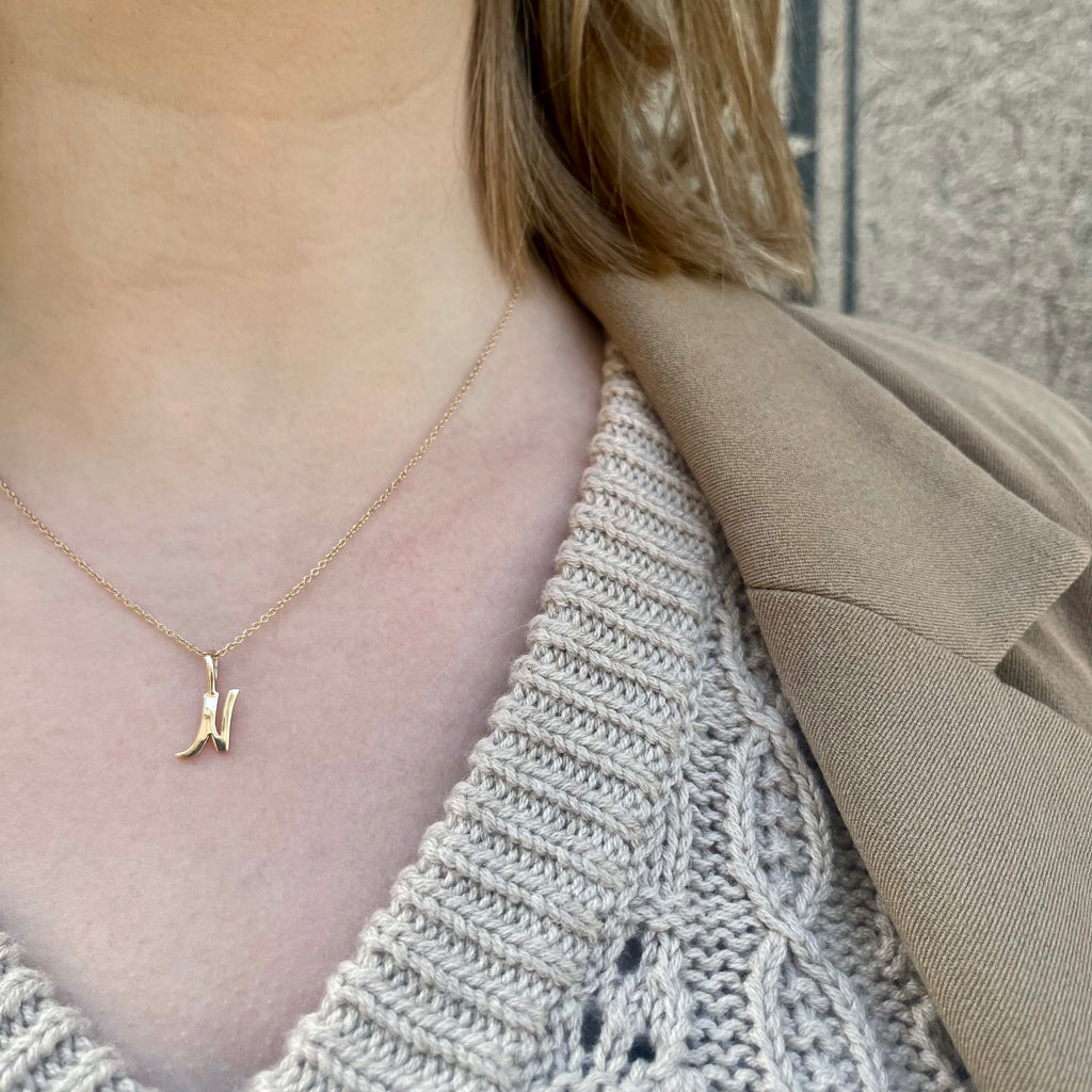 LETTERS, N Pendant, Gold