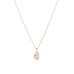 NEW VINTAGE, Small Oval Pendant Necklace, Gold/White
