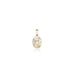 NEW VINTAGE, Small Oval Pendant Necklace, Gold/White