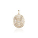 NEW VINTAGE, Large Oval Pendant Necklace, Gold/White