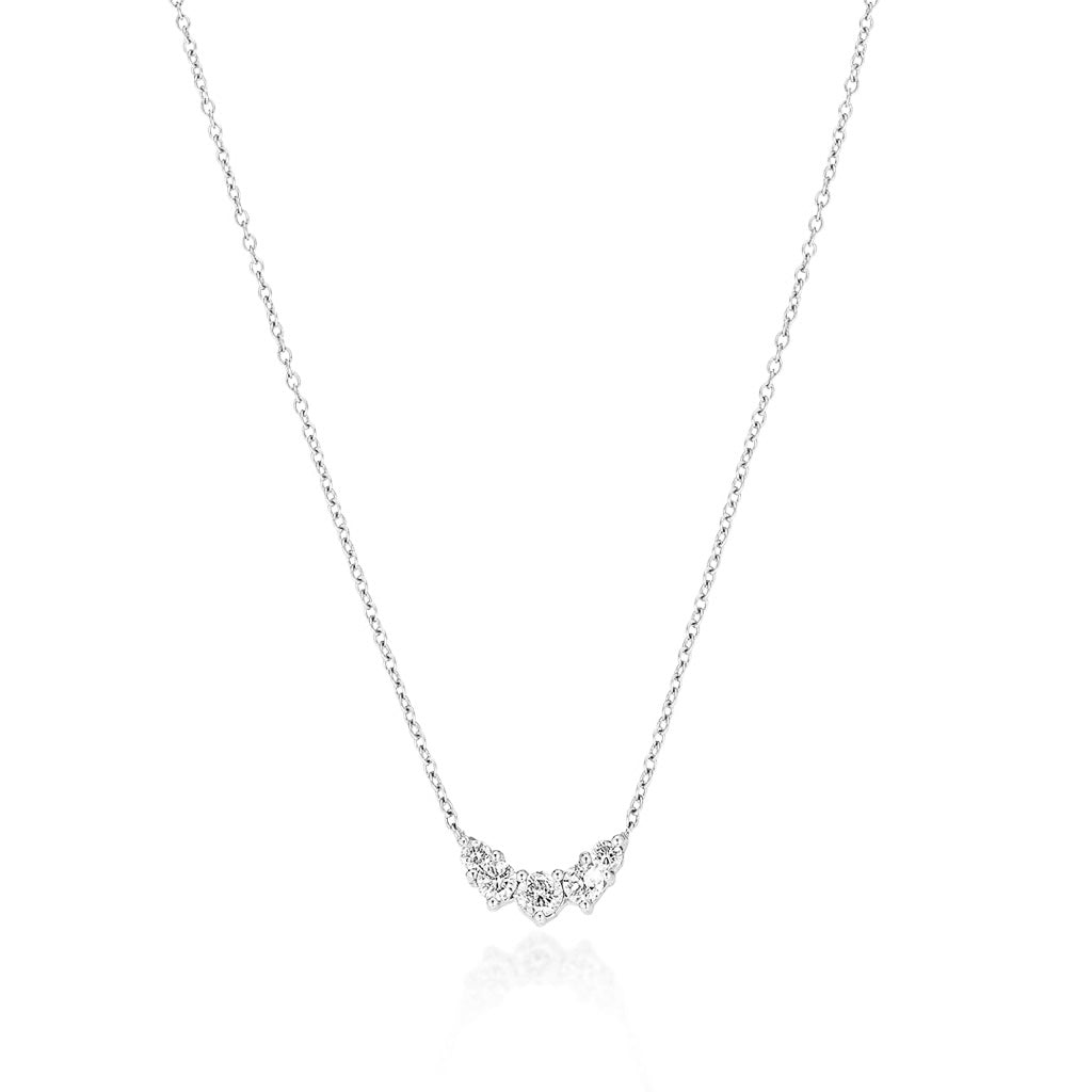 OLYMPIA, Poseidon Arch Necklace 0,32ct, White/White