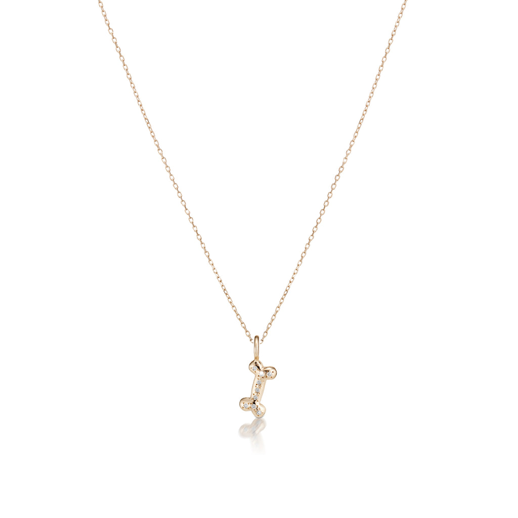 Paris, Marly Bone Diamond Necklace, Gold/Diamonds