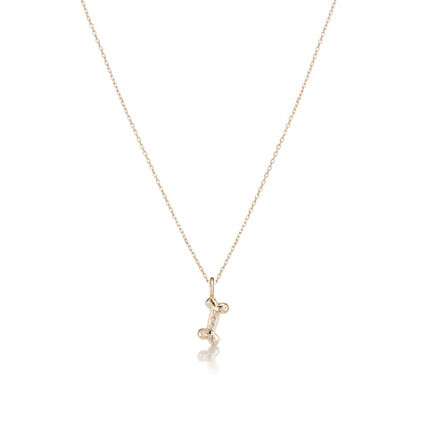 Paris, Marly Bone Diamond Necklace, Gold/Diamonds