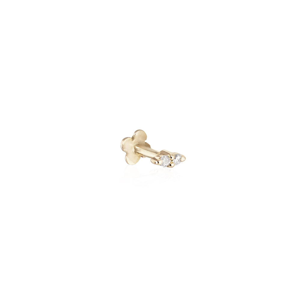 OLYMPIA, Hekate mini PIERCING Stud, Gold/White