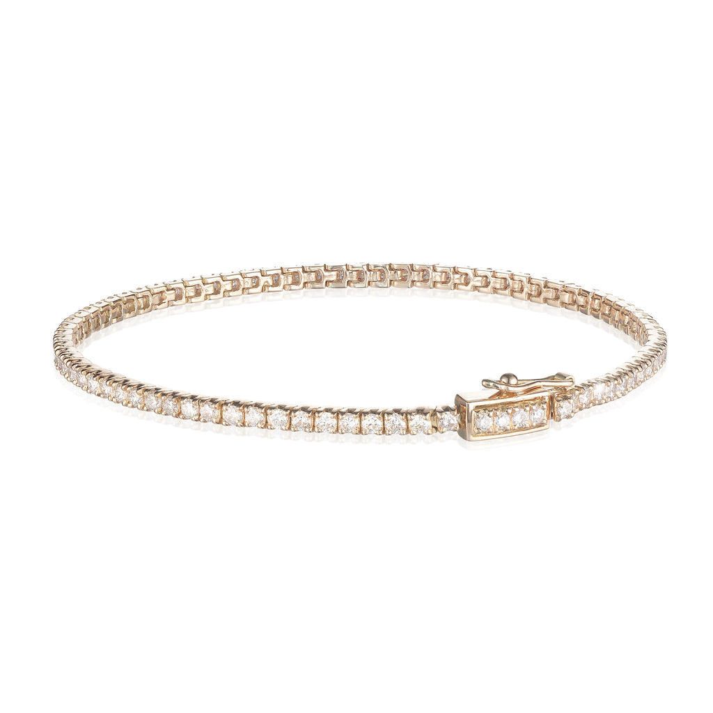 Aligned, TENNIS 1,98 tcw/2mm-17cm, Gold/White