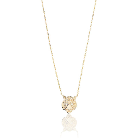 I-AM-A-TIGER,  Head-of Necklace, Gold/Diamonds
