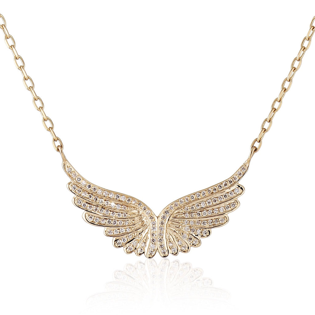 EAGLE ROCK, Wing Necklace, Gold/White