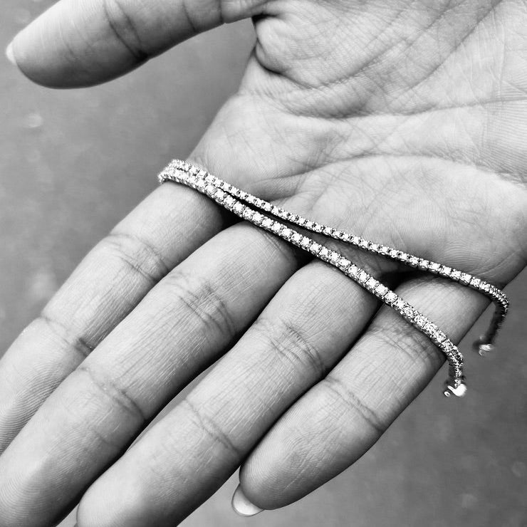 Aligned, TENNIS 0,82tcw/1,2mm-19cm, Gold/White