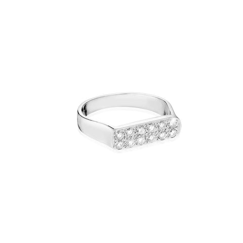 AMSTERDAM, Vermeer Signet Ring, White/Diamonds