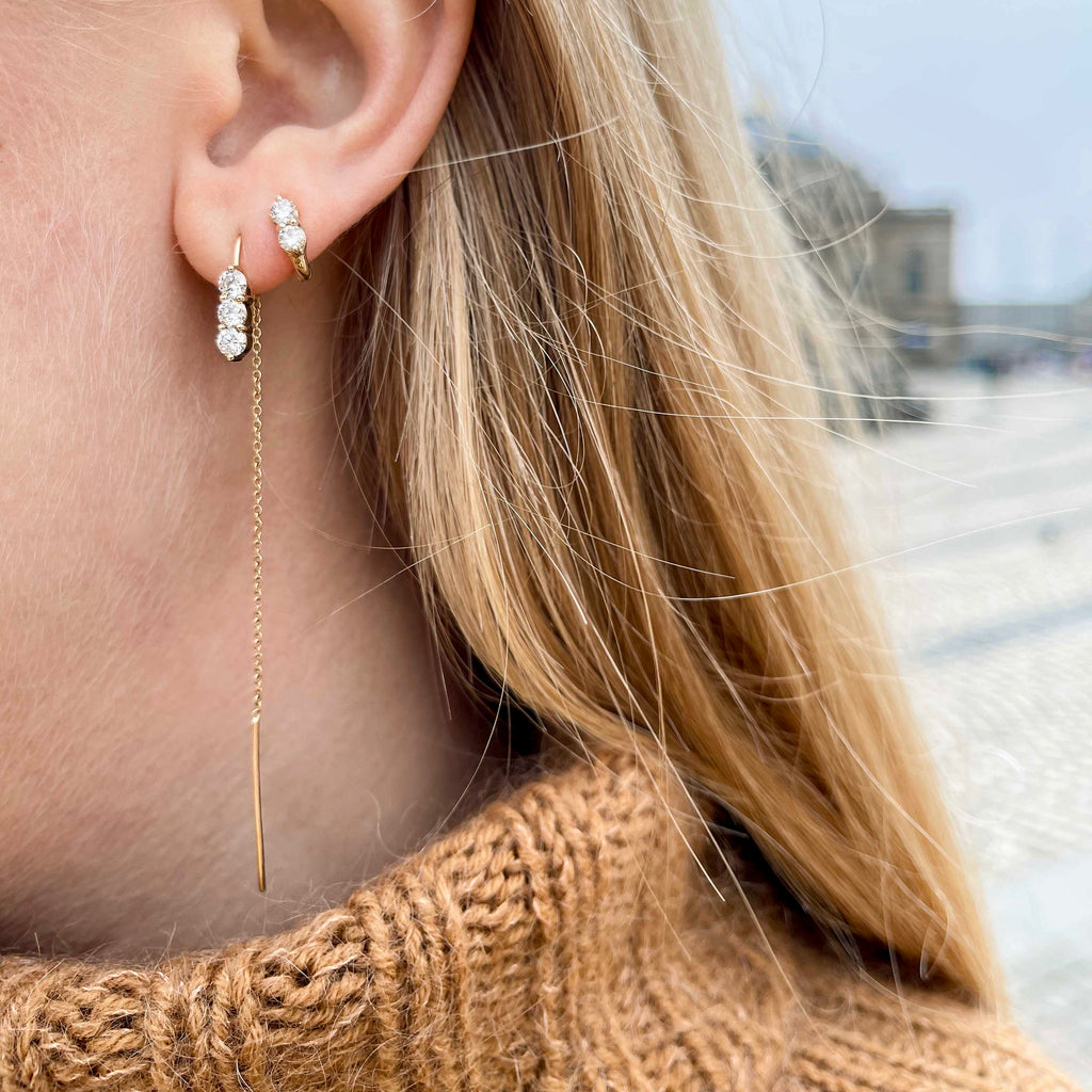 OLYMPIA, Hermes huggies 9mm 0,44ct, Gold/White