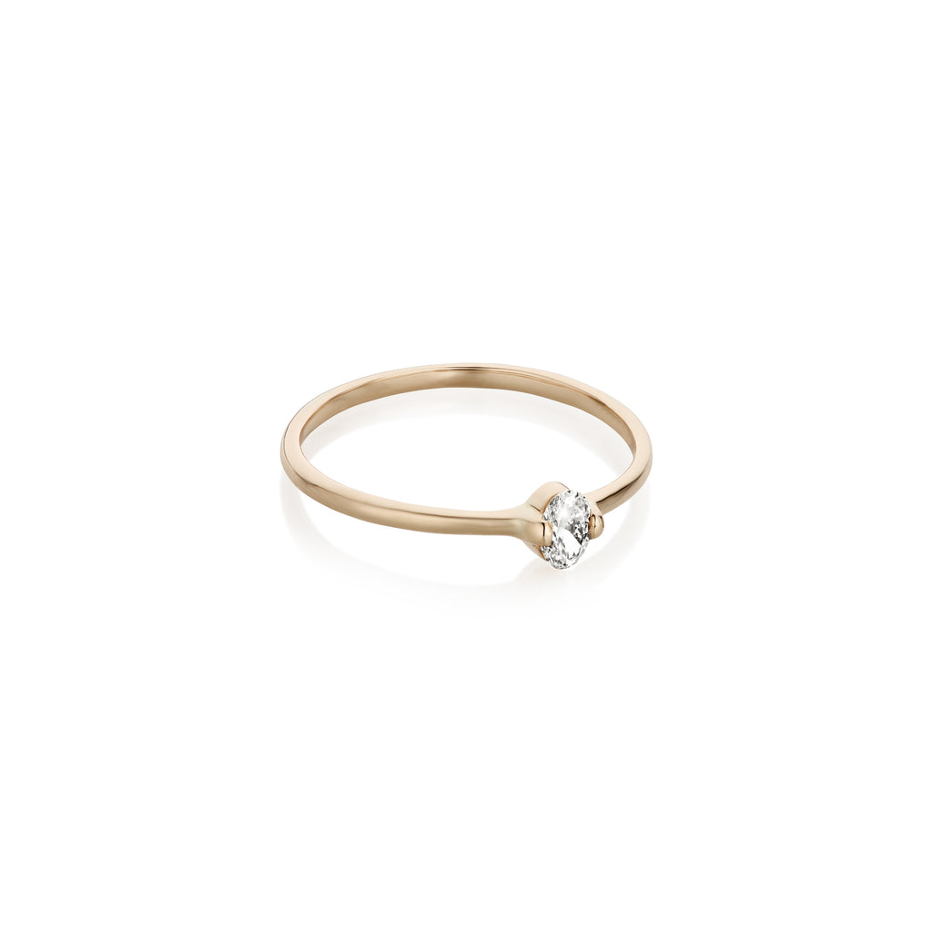 ROME, Cupola Oval 0,15 tcw, Gold/White