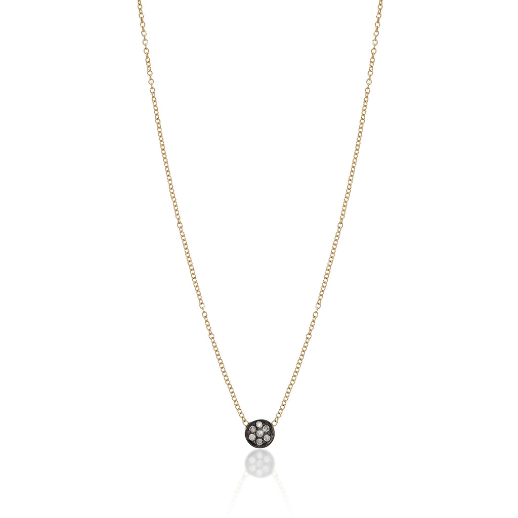 CIRCLE LINE, Tiny Circle Necklace, Mix/Dark