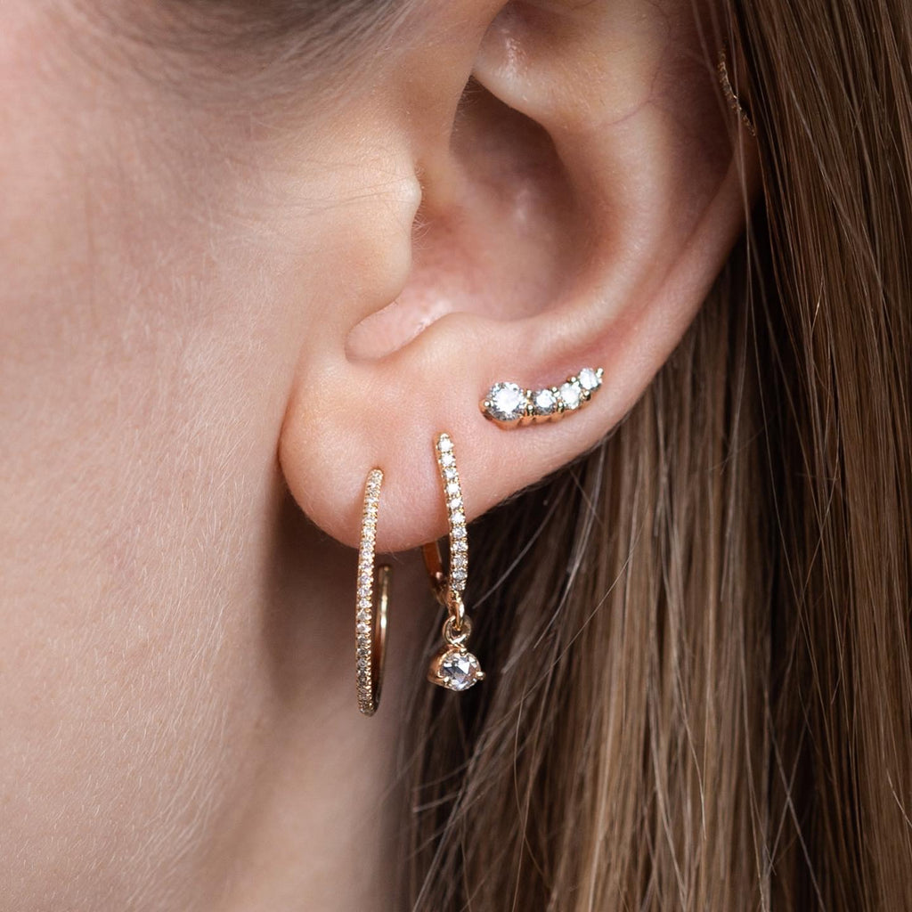 OLYMPIA, Zeus Arch Studs 0,45ct, Gold/White