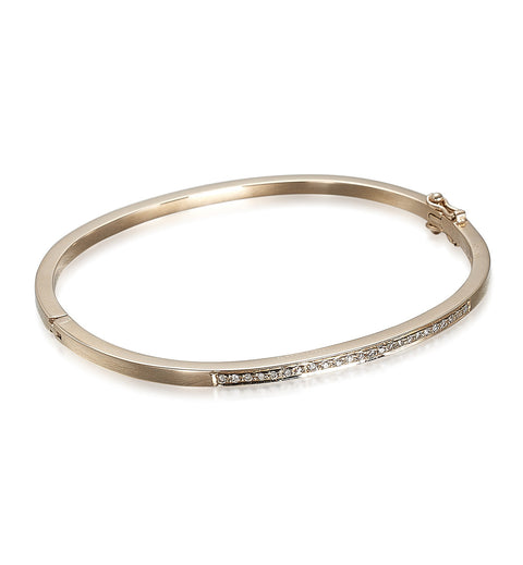 DIAMONDS, 1/4-Line classic Bangle, gold/white