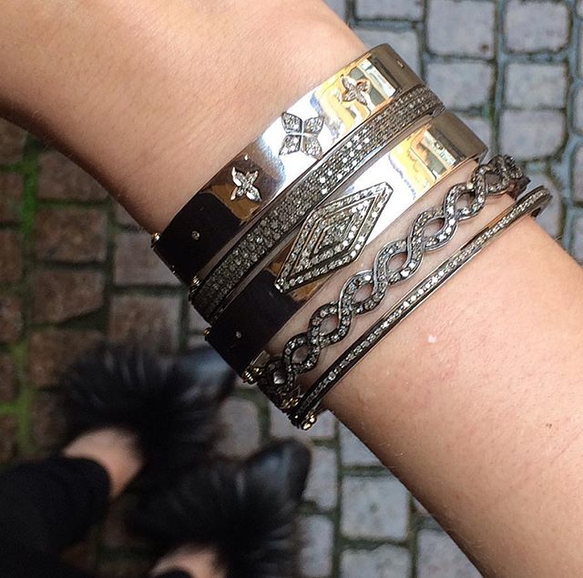 DIAMONDS, All Braided Bangle, Dark