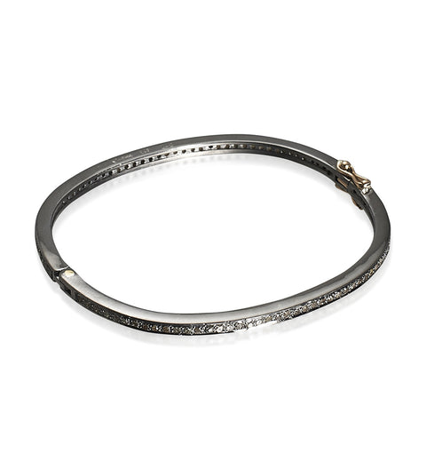 DIAMONDS, 1-Line Bangle, DarkSilver/Gray