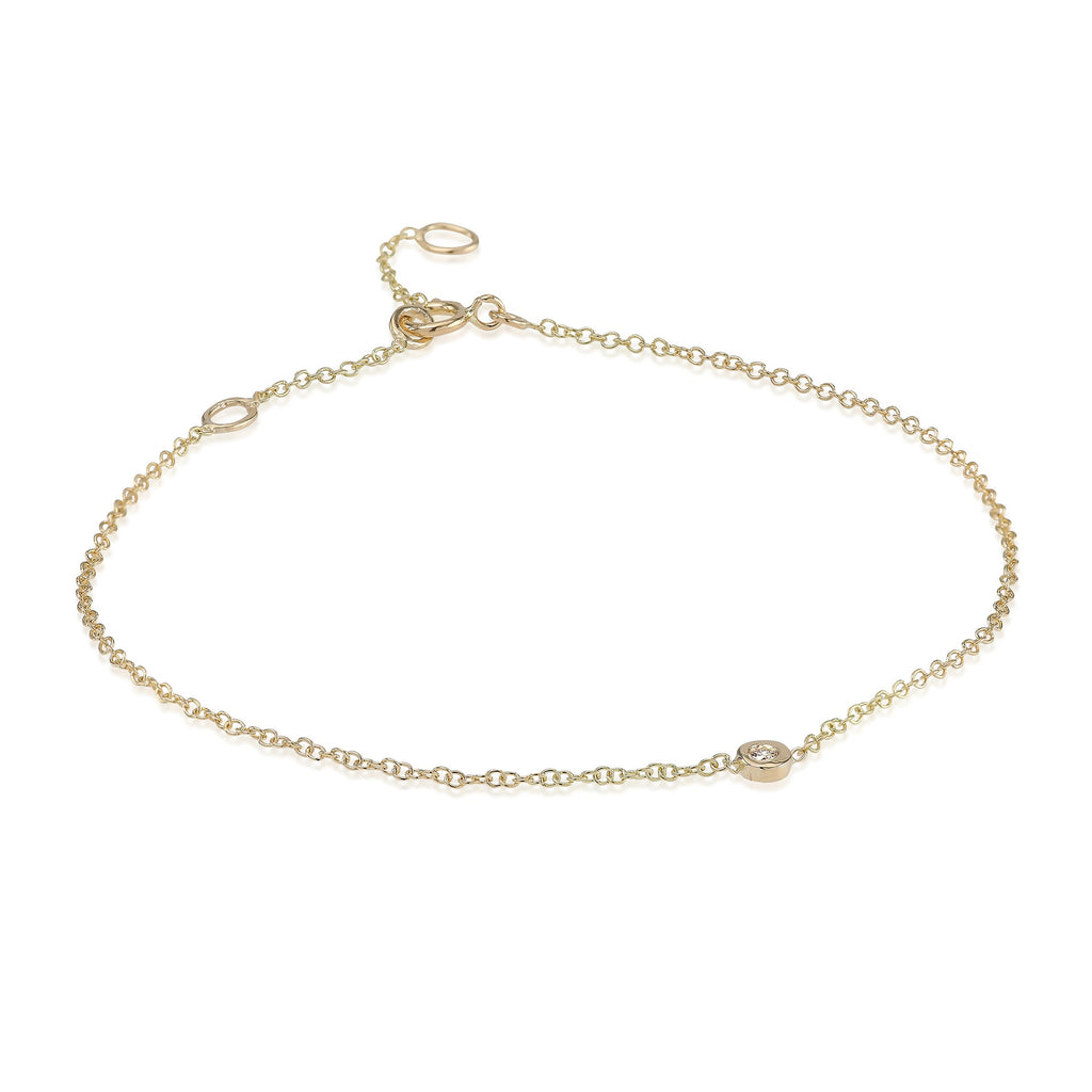 RIO, Move thin Bracelet, Gold/White diamonds