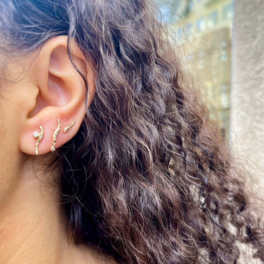 KALAHARI, Coccinia small stud, Gold/White