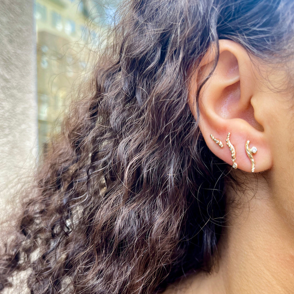 KALAHARI, Lily diamond stud , Gold/White