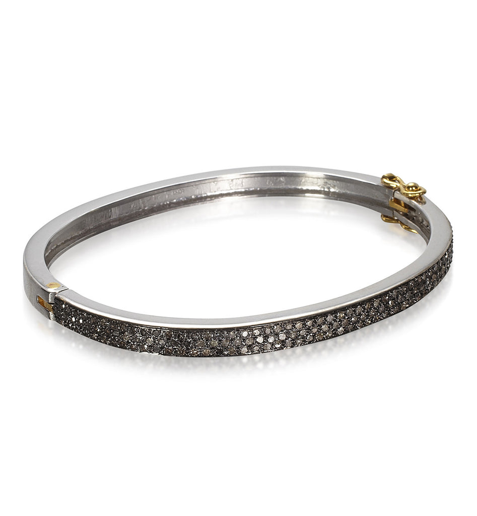 DIAMONDS, 3-Line Bangle, Silver