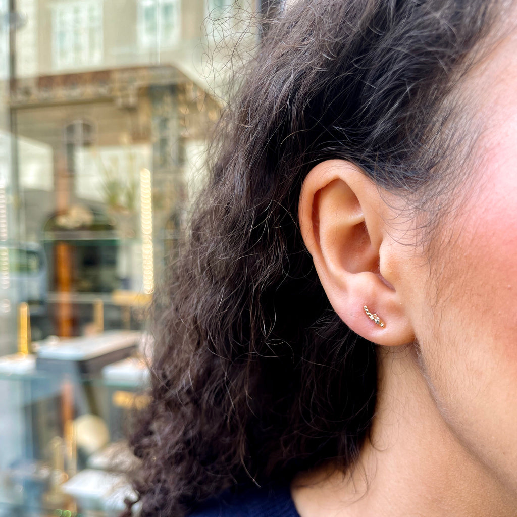 KALAHARI, Coccinia small stud, Gold/White