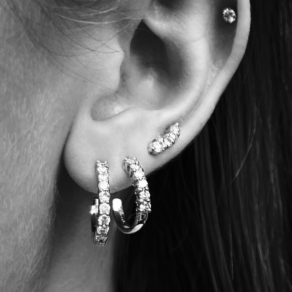 OLYMPIA, Zeus Arch Studs 0,45ct, Gold/White